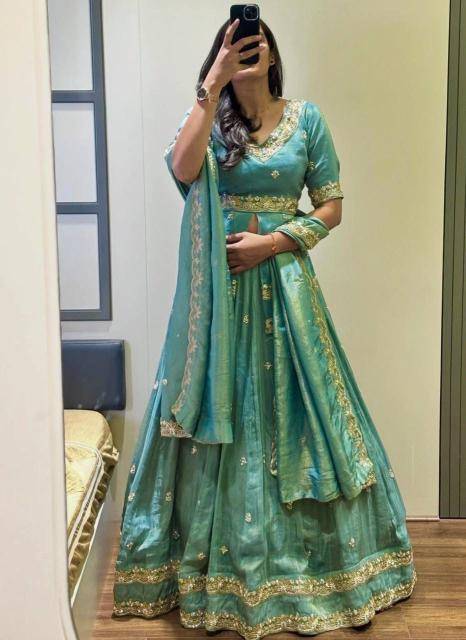 Launching Wedding wear PC 552 Chinon Rama Blue Designer lehenga choli wholesale